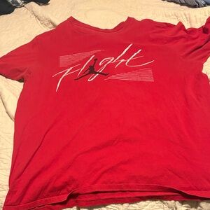 Jordan Red 'Flight' Graphic Tee with Black Jumpman